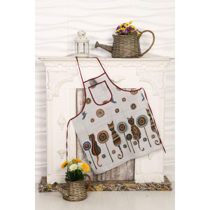 Фартук кухонный с карманом рогожка "Клубок" Фартук кухонный с карманом рогожка "Клубок"