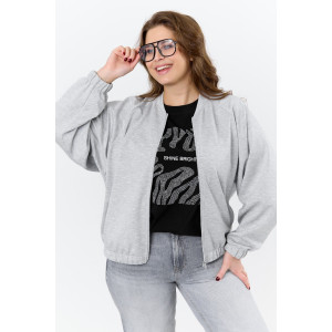 Бомбер женский "Нео-1" скуба (р-ры: 46-56) серый меланж