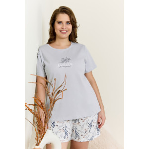 Пижама женская "Рельеф-3" кулирка (р-ры: 48-58) светло-серый
