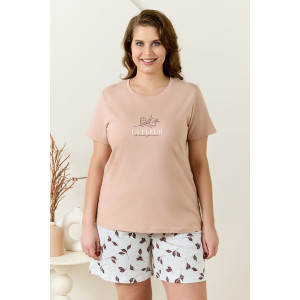 Пижама женская "Рельеф-3" кулирка (р-ры: 48-58) бежевый Пижама женская "Рельеф-3" кулирка (р-ры: 48-58) бежевый