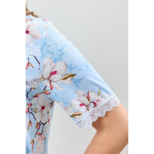 Сорочка женская "Узор-1" кулирка (р-ры: 50-60) голубой