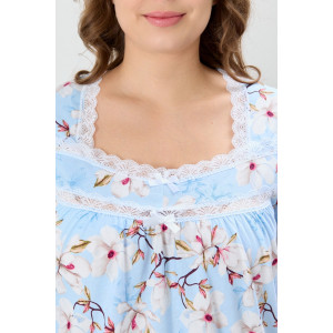 Сорочка женская "Узор-1" кулирка (р-ры: 50-60) голубой