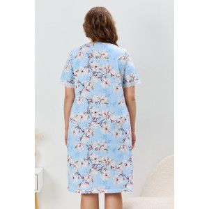 Сорочка женская "Узор-1" кулирка (р-ры: 50-60) голубой