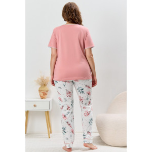 Пижама женская "Узор-2" кулирка (р-ры: 48-58) сухая роза