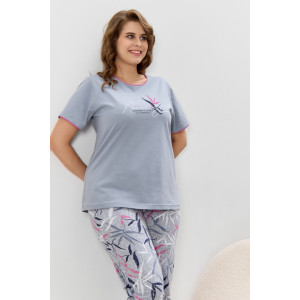 Костюм двойка женский "Канон-2" кулирка (р-ры: 48-58) серый