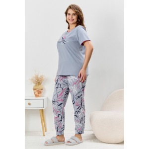 Костюм двойка женский "Канон-2" кулирка (р-ры: 48-58) серый