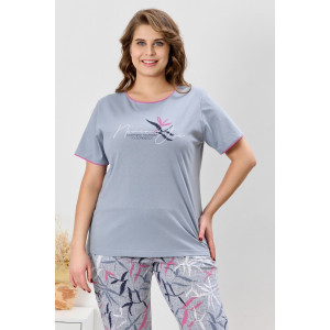 Костюм двойка женский "Канон-2" кулирка (р-ры: 48-58) серый