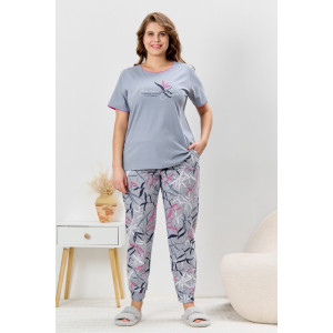 Костюм двойка женский "Канон-2" кулирка (р-ры: 48-58) серый