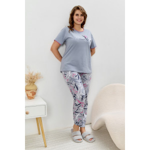 Костюм двойка женский "Канон-2" кулирка (р-ры: 48-58) серый