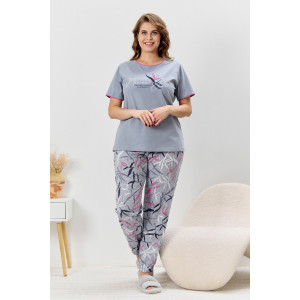 Костюм двойка женский "Канон-2" кулирка (р-ры: 48-58) серый