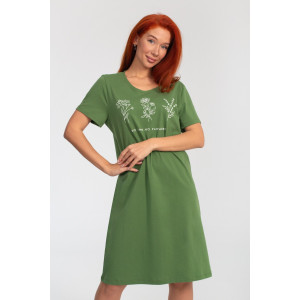 Платье женское К-380 "Астра" кулирка (р-ры: 48-56) зелень