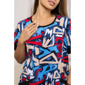 Костюм двойка женский 557/13 кулирка (р-ры: 48-62) красный-синий