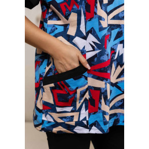 Костюм двойка женский 557/13 кулирка (р-ры: 48-62) красный-синий