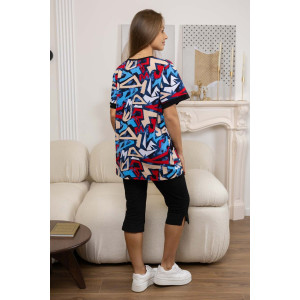 Костюм двойка женский 557/13 кулирка (р-ры: 48-62) красный-синий