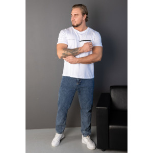 Футболка мужская 2164 кулирка с лайкрой (р-ры: 48-58) белый