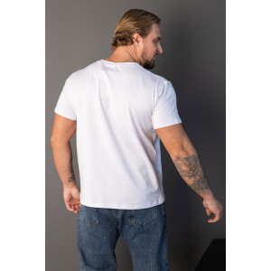 Футболка мужская 2164/1 кулирка с лайкрой (р-ры: 48-58) белый-бык
