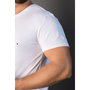 Футболка мужская 2164/1 кулирка с лайкрой (р-ры: 48-58) белый-бык
