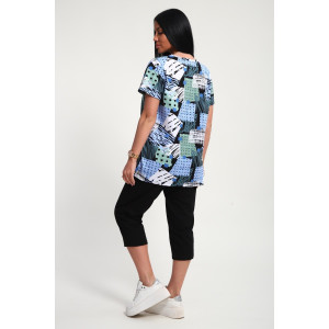 Костюм двойка женский 01073 кулирка (р-ры: 50-62) голубой