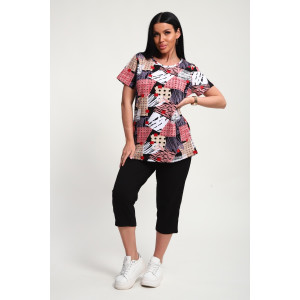 Костюм двойка женский 01073 кулирка (р-ры: 50-62) бордовый