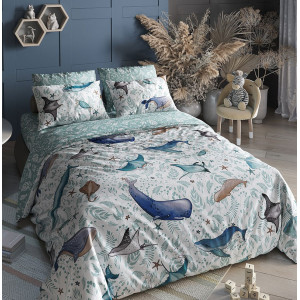 Детское постельное белье поплин на резинке П-063Т