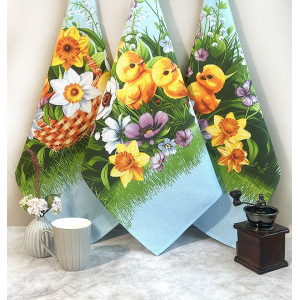 Набор кухонный из 3-х полотенец вафельное полотно ПВ-29472 вид 1 Набор кухонный из 3-х полотенец вафельное полотно ПВ-29472 вид 1