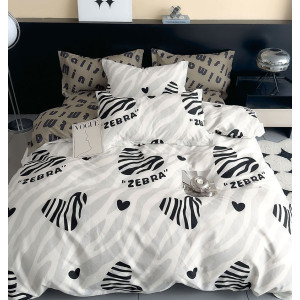 Постельное белье сатин на резинке "Зебра"