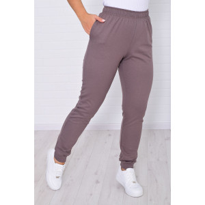 Брюки женские 8046в футер 2-х нитка (последний размер) капучино 48