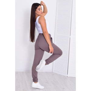 Брюки женские 8046в футер 2-х нитка (последний размер) капучино 48