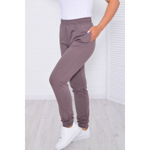 Брюки женские 8046в футер 2-х нитка (последний размер) капучино 48