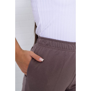 Брюки женские 8046в футер 2-х нитка (последний размер) капучино 48