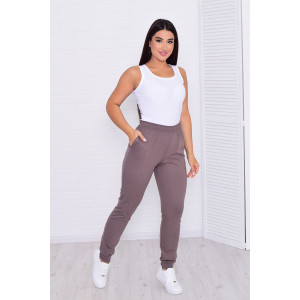 Брюки женские 8046в футер 2-х нитка (последний размер) капучино 48