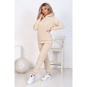 Костюм двойка женский "Гармония" футер 3-х нитка с начесом (последний размер) беж 52,54,56