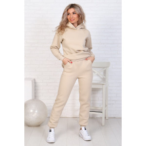 Костюм двойка женский "Гармония" футер 3-х нитка с начесом (последний размер) беж 52,54,56