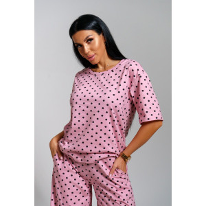 Костюм двойка женский "Моника" кулирка (последний размер) горох 54