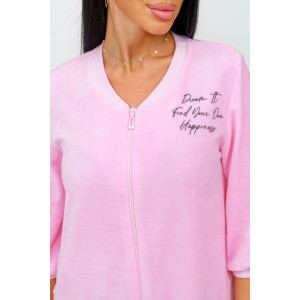 Халат женский "Вдохновение" велюр (последний размер) пудра 46