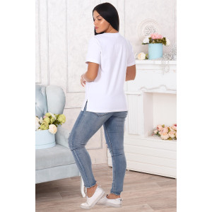 Футболка женская "Класс" кулирка с лайкрой (последний размер) белый 44,56 Футболка женская "Класс" кулирка с лайкрой (последний размер) белый 44,56