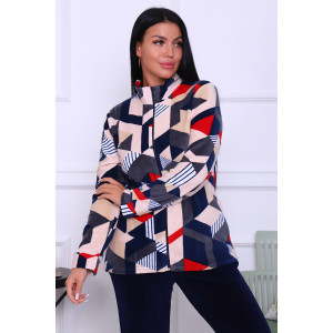 Толстовка женская "Форсаж" велюр (последний размер) ромбы красные 48,50,62