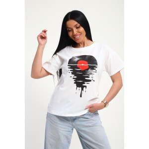 Футболка женская №85664 кулирка (р-ры: 46-56) белый