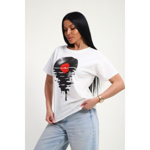 Футболка женская №85664 кулирка (р-ры: 46-56) белый