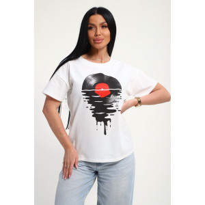 Футболка женская №85664 кулирка (р-ры: 46-56) белый