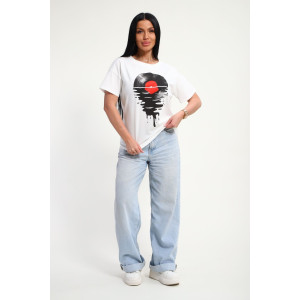 Футболка женская №85664 кулирка (р-ры: 46-56) белый