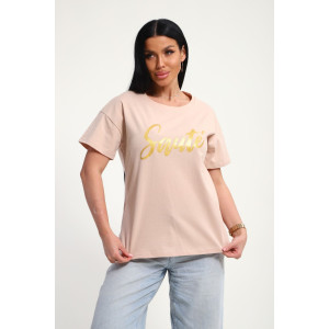 Футболка женская №85662 кулирка (р-ры: 46-56) бежевый