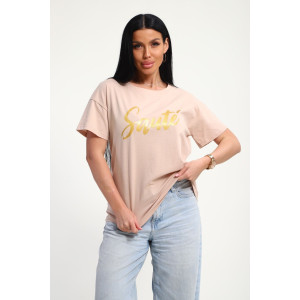 Футболка женская №85662 кулирка (р-ры: 46-56) бежевый