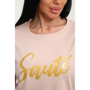 Футболка женская №85662 кулирка (р-ры: 46-56) бежевый