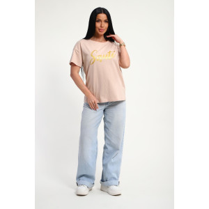 Футболка женская №85662 кулирка (р-ры: 46-56) бежевый