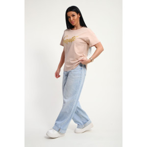 Футболка женская №85662 кулирка (р-ры: 46-56) бежевый