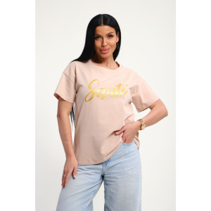 Футболка женская №85662 кулирка (р-ры: 46-56) бежевый