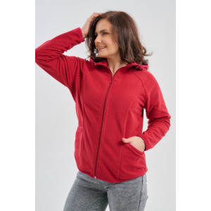 Толстовка женская №75011 флис (р-ры: 46-56) бордовый