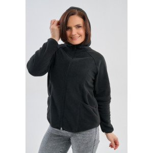 Толстовка женская №75011 флис (р-ры: 46-56) черный
