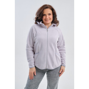 Толстовка женская №75011 флис (р-ры: 46-56) жемчужно-серый